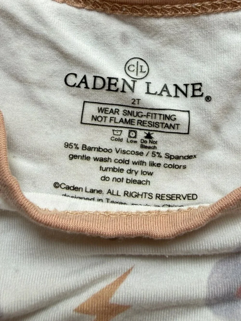 Caden Lane Bamboo Toddler Pajamas – Cloud Print – Size 2T